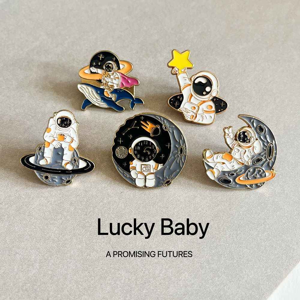 Astronaut Enamel Pin Set | Cute Space Gift for Xmas/Holiday