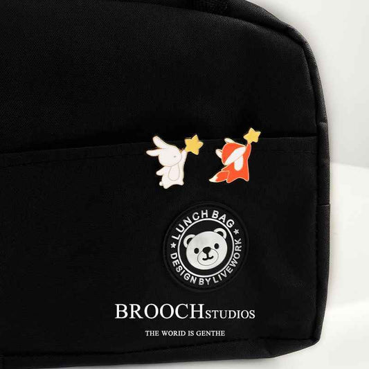 Adorable Star-Plucking Bunny Brooch | Festive Enamel Pin!(3pcs)