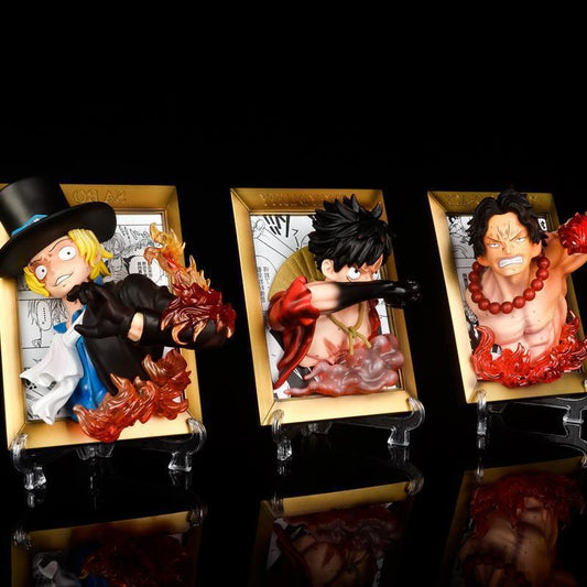 One Piece Sabo Ace Luffy Three Brothers Photo Frame High Quality Ornament