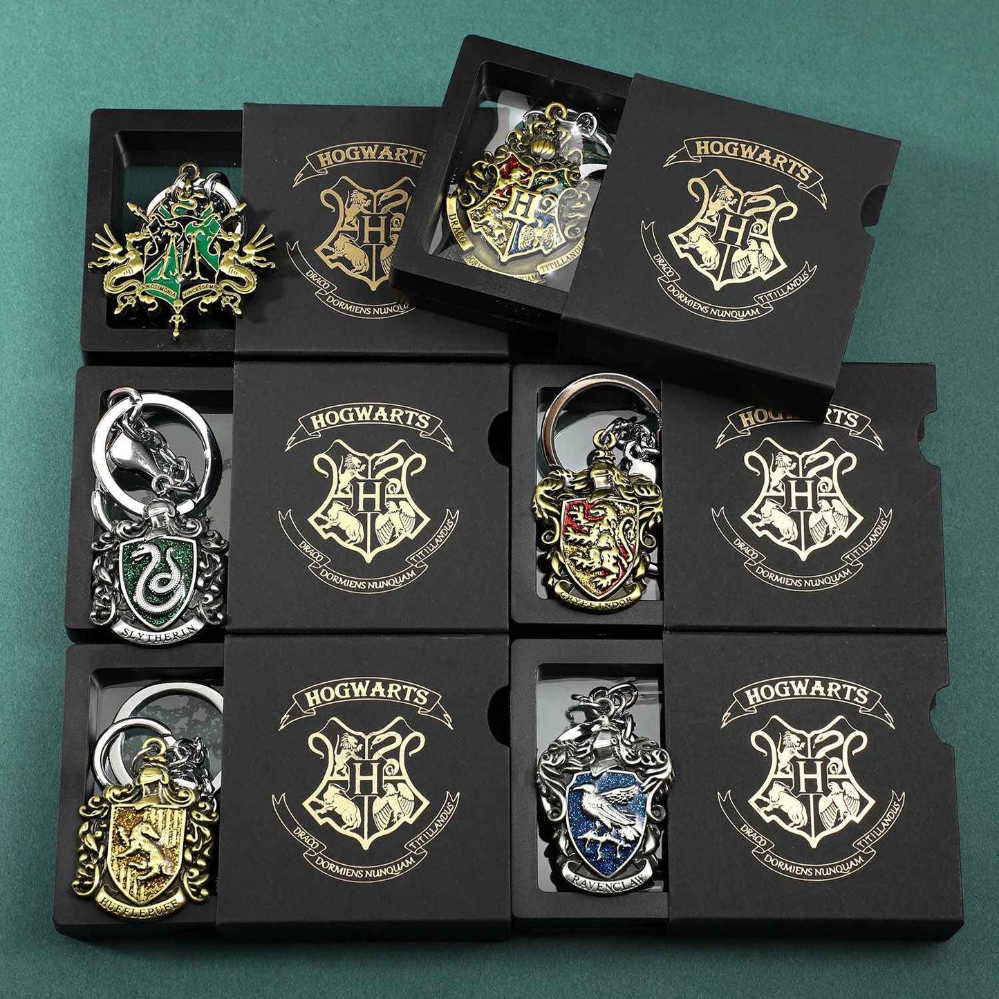 Harry Potter Hogwarts Crest Keychain Pin Set – House Pride!