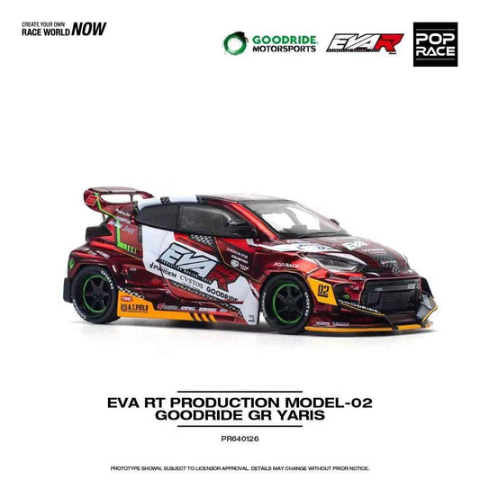 1/64 EVA-02 Red GR Yaris Pandem Alloy Car Model by Pop Race