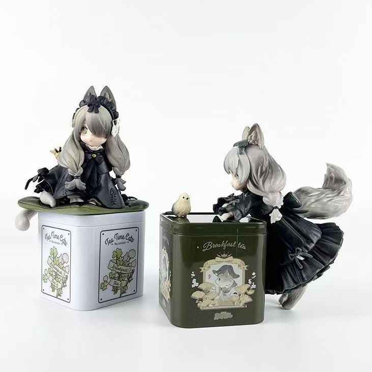 RIBOSESTAR Onmyoji Cat Figure | Adorable Kitten/Tanuki Anime Statue for Collectors