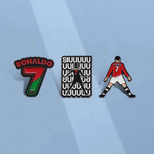 CR7 Ronaldo Football Enamel Pin | Festive Gift for Fans