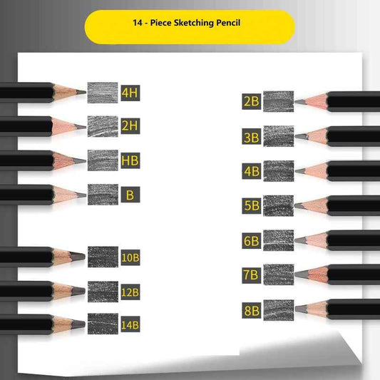 BRUTFUNER 14 Pieces Professional Drawing Sketching Pencils Set - TTpen