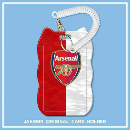 Football Team Card Holder with Retractable Lanyard - Festive Gift for Fans