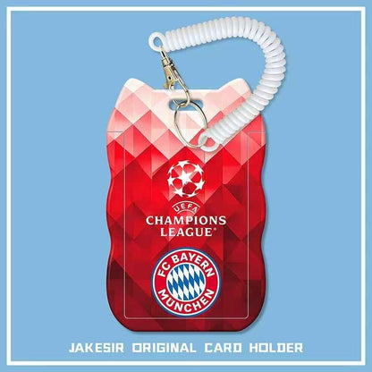 Football Team Card Holder with Retractable Lanyard - Festive Gift for Fans