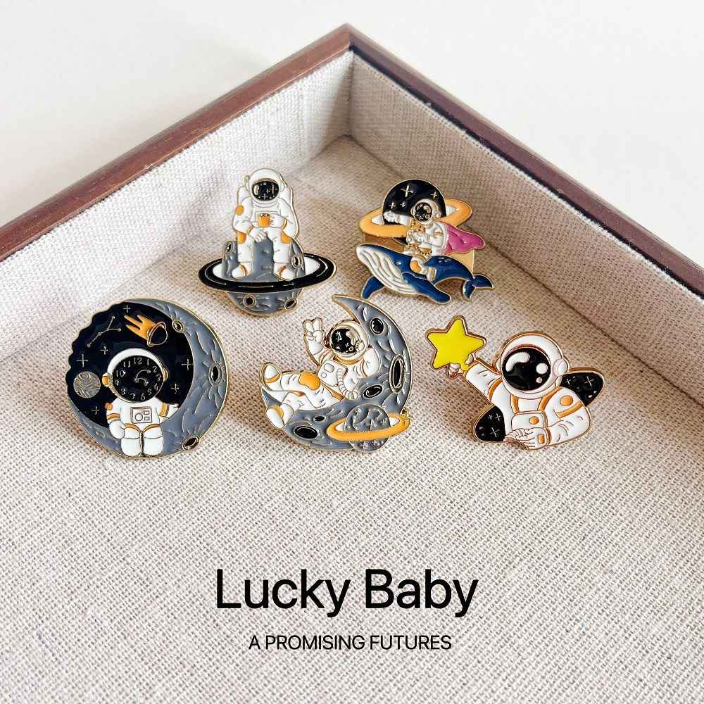 Astronaut Enamel Pin Set | Cute Space Gift for Xmas/Holiday