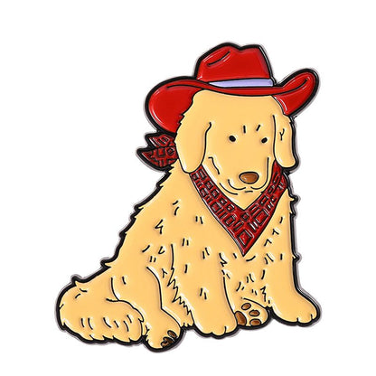Cowboy Pup Enamel Pins | Festive Dog Lover Jewelry!