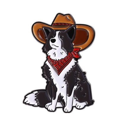 Cowboy Pup Enamel Pins | Festive Dog Lover Jewelry!