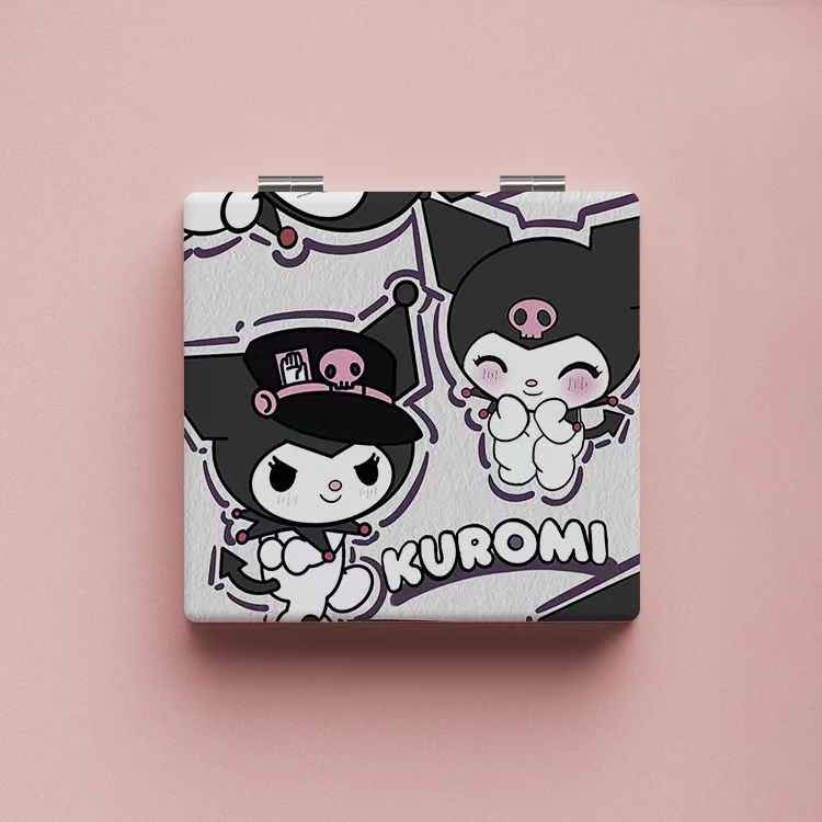 Kuromi Cute Mirror: Portable Foldable Makeup Mirror for Students