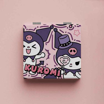 Kuromi Cute Mirror: Portable Foldable Makeup Mirror for Students