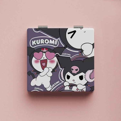 Kuromi Cute Mirror: Portable Foldable Makeup Mirror for Students