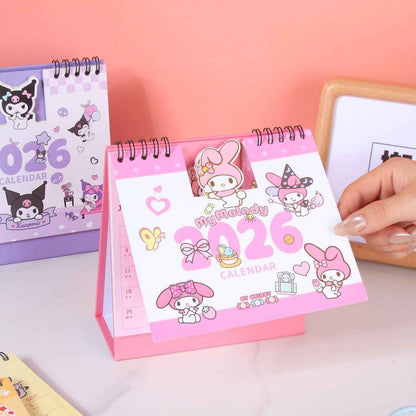 Sanrio 2026 Kawaii Desk Calendar Set - Kuromi, Melody &amp; Friends