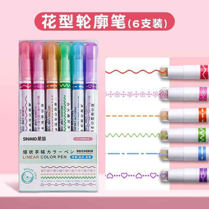 6 Floral Pattern Roller Pens for Journaling &amp; School Projects