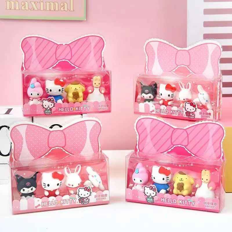 Sanrio Kawaii Mini Eraser Box set, Cute Collectible Erasers for Holiday Gifts