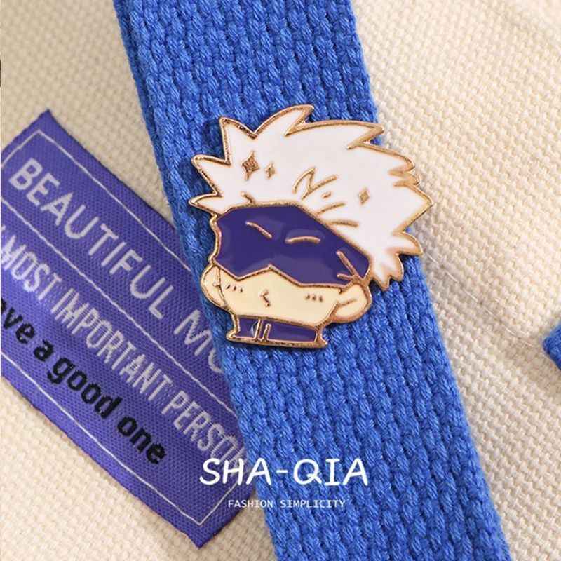 Jujutsu Kaisen Q Version Metal Enamel Pin Set: 5 Collectible Anime Character Badges(8pcs)