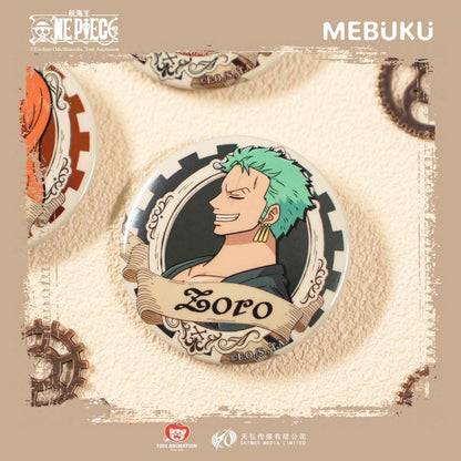 MEBUKU One Piece Retro Badges Zoro Luffy Official Collection