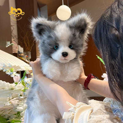 Faux Merle Border Collie Plush Backpack - Cute Gift