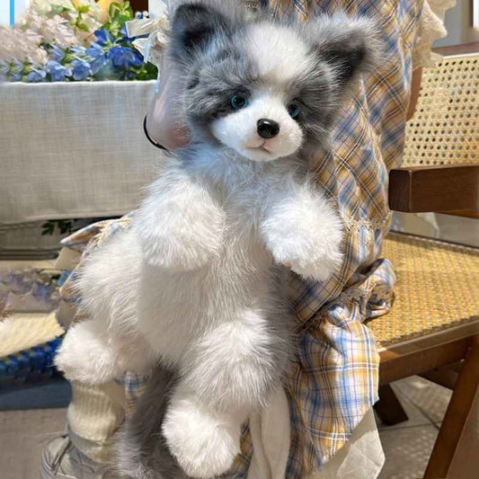 Faux Merle Border Collie Plush Backpack - Cute Gift