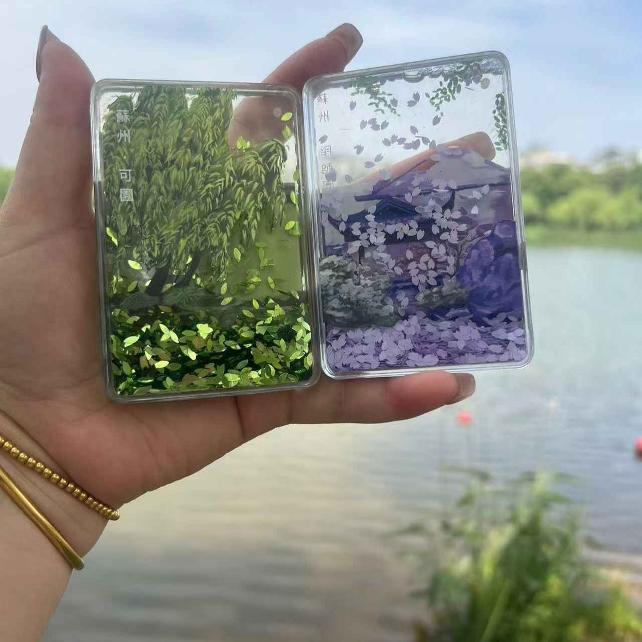 Suzhou Garden Sand Art Fridge Magnet