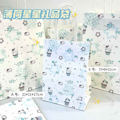 Mint Cat Birthday Gift Bag