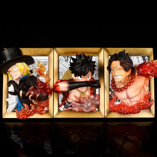 One Piece Sabo Ace Luffy Three Brothers Photo Frame High Quality Ornament