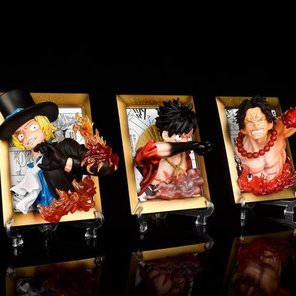 One Piece Sabo Ace Luffy Three Brothers Photo Frame High Quality Ornament