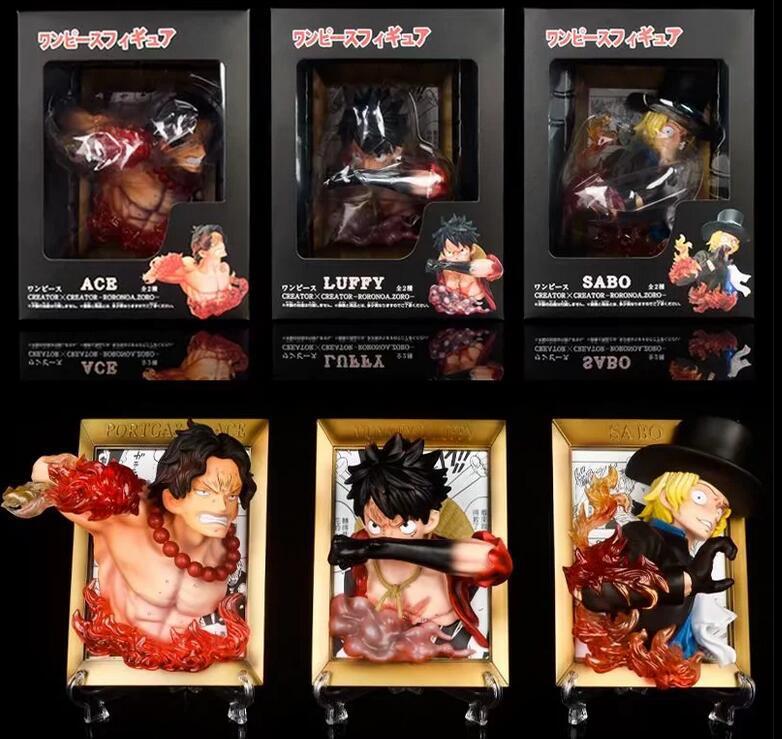 One Piece Sabo Ace Luffy Three Brothers Photo Frame High Quality Ornament