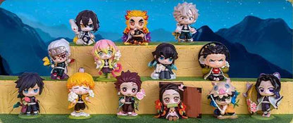 Demon Slayer: Kimetsu no Yaiba Blind Box Q-Version Figures Toys Gifts - Tanjiro Manjutsuri Zenitsu Sound Pillar Flame Pillar Birth Flowers