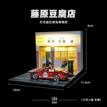 1/64 Scale Diecast Car Parking Garage - 3-in-1 Mini Storage + Photo Prop for Models