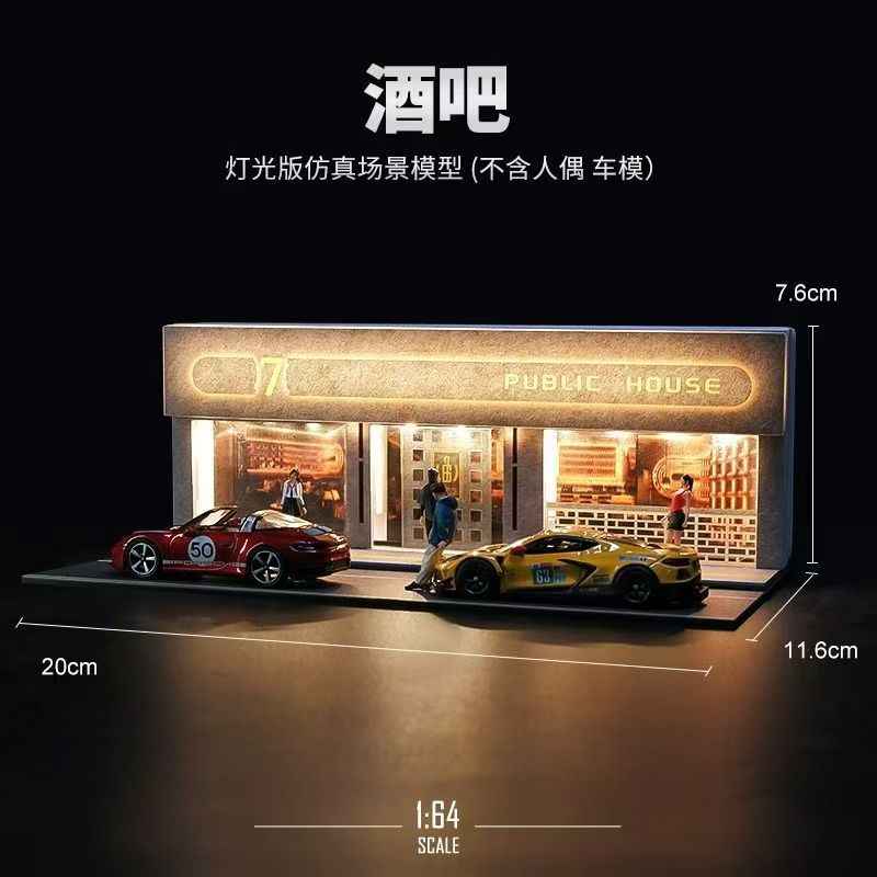 1/64 Scale Diecast Car Parking Garage - 3-in-1 Mini Storage + Photo Prop for Models