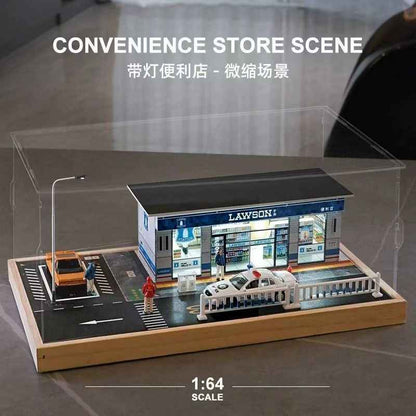 1/64 Scale Diecast Car Parking Garage - 3-in-1 Mini Storage + Photo Prop for Models