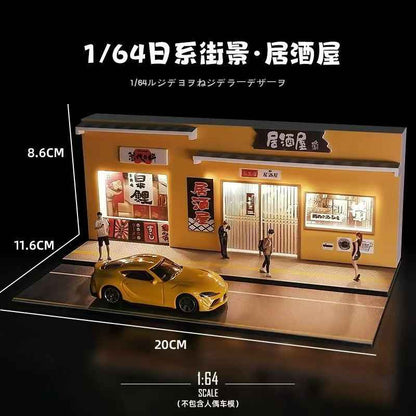 1/64 Scale Diecast Car Parking Garage - 3-in-1 Mini Storage + Photo Prop for Models