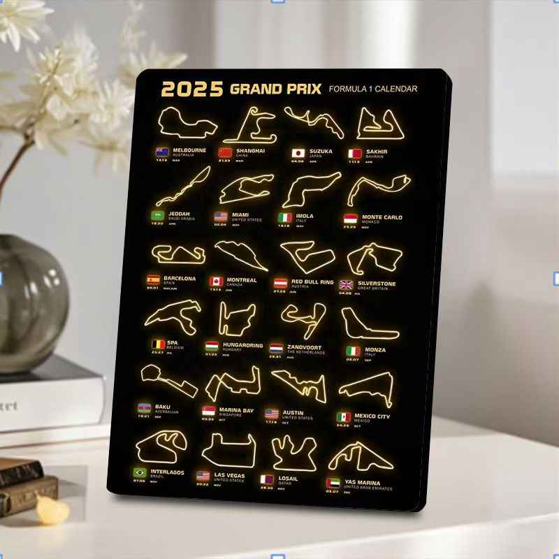 High-quality F1 Formula Racing Track Room Decorations - Stylish F1 Car Display Stand for Friend's Desk or Room, Photo Frame Decorative Painting