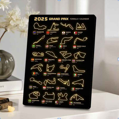 High-quality F1 Formula Racing Track Room Decorations - Stylish F1 Car Display Stand for Friend's Desk or Room, Photo Frame Decorative Painting