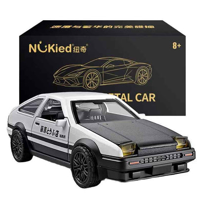 Nukied Authentic Alloy AE86 Model - 'Initial D'Fujiwara Tofu Shop, Wind-Up & Glide Function, Collectible Die-Cast Toy