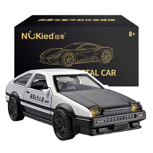 Nukied Authentic Alloy AE86 Model - 'Initial D'Fujiwara Tofu Shop, Wind-Up & Glide Function, Collectible Die-Cast Toy