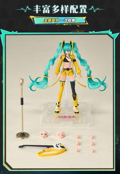 Bloks Hatsune Miku 'Leap of Sound' Articulated Building Kit - Pre-Assembled, Swappable Parts, 17cm