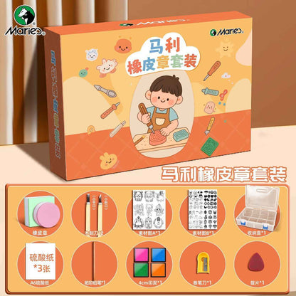 Mali Artisan Rubber Set Gift Box - Premium DIY Carving Kit for Beginners & Students