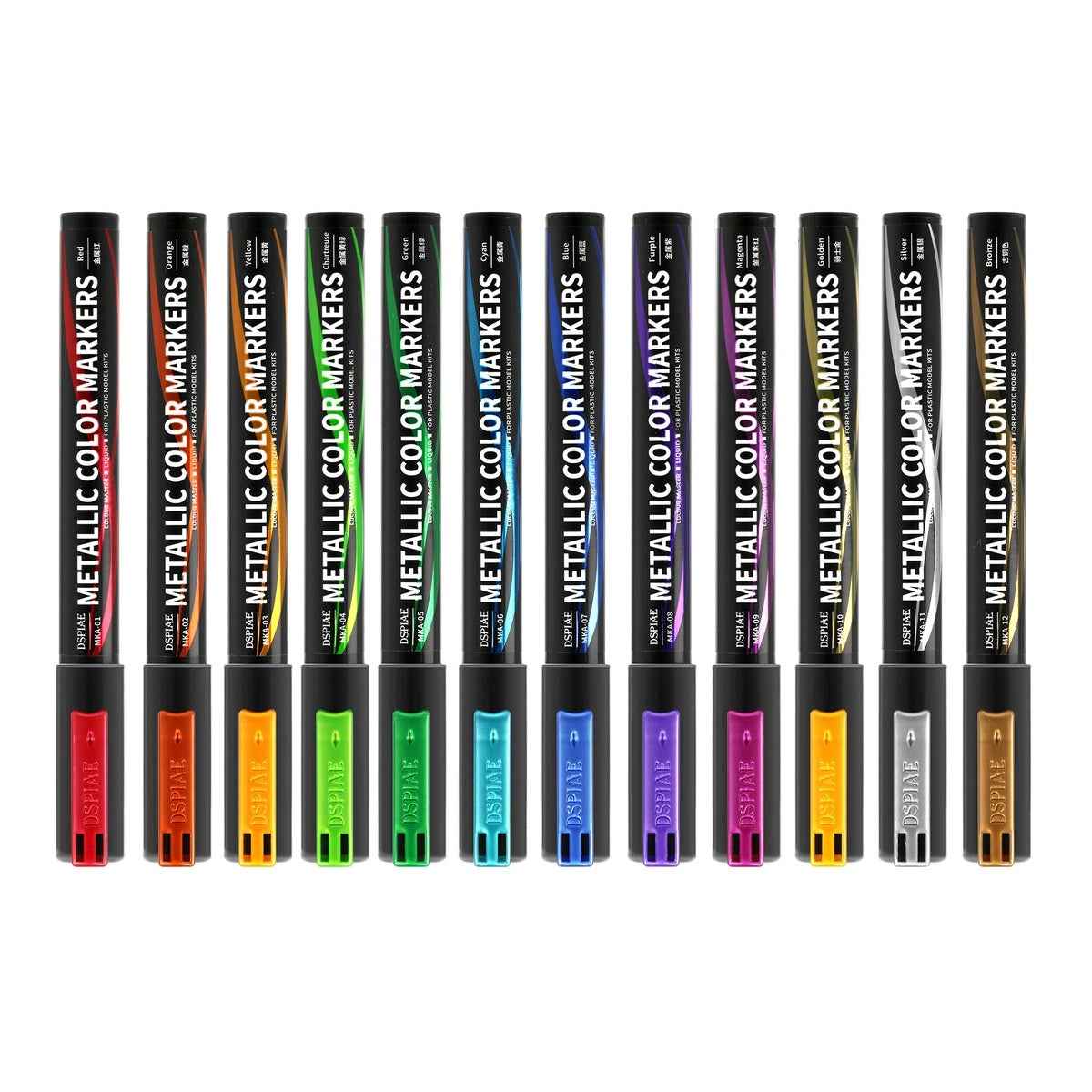 DSPIAE Super Metallic Markers - Dual-Tipped, 12 Colors, Pro-Grade Art Tools!