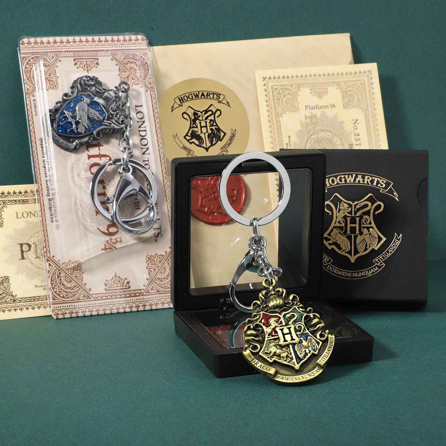 Harry Potter Hogwarts Crest Keychain Pin Set – House Pride!
