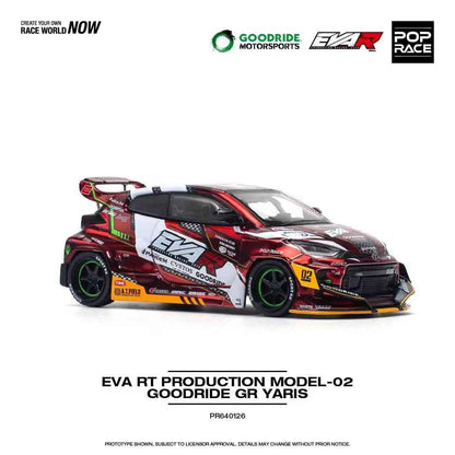 1/64 EVA-02 Red GR Yaris Pandem Alloy Car Model by Pop Race
