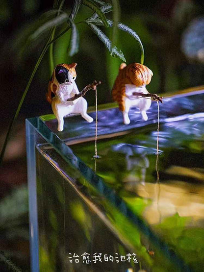 New Cute Cat Fishing Car Decor for Creative Healing Spaces