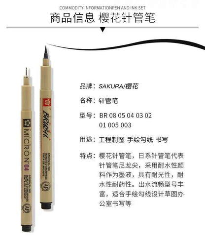 Sakura Micron Pens for Manga – Pro Sketching Needle Tip Pens