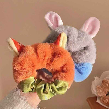 Cute Plush Animal Ear Hair Ties for Kawaii Fall Headband