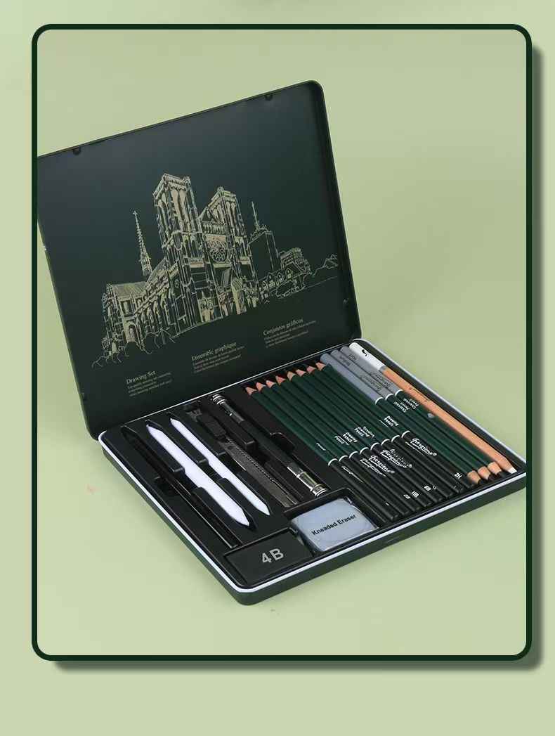 Giorgione Pro Sketching Set - Portable Iron Box for Artists Essentials