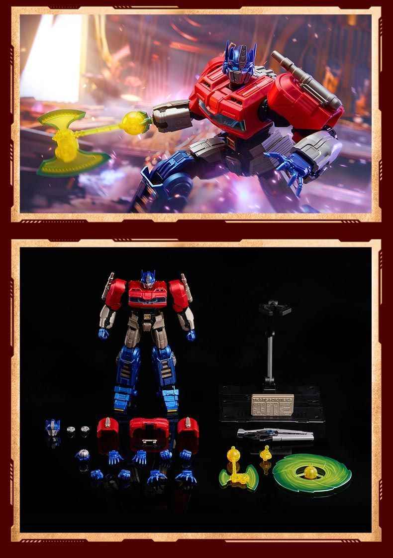 Bluextro Prime Action Figure with Dual Forms, Lights, and Swappable Parts
