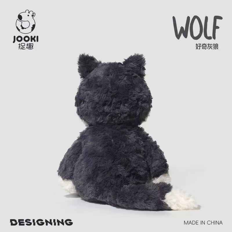 Jooki Gray Wolf Plushie – Soft & Cuddly Birthday Gift for Her
