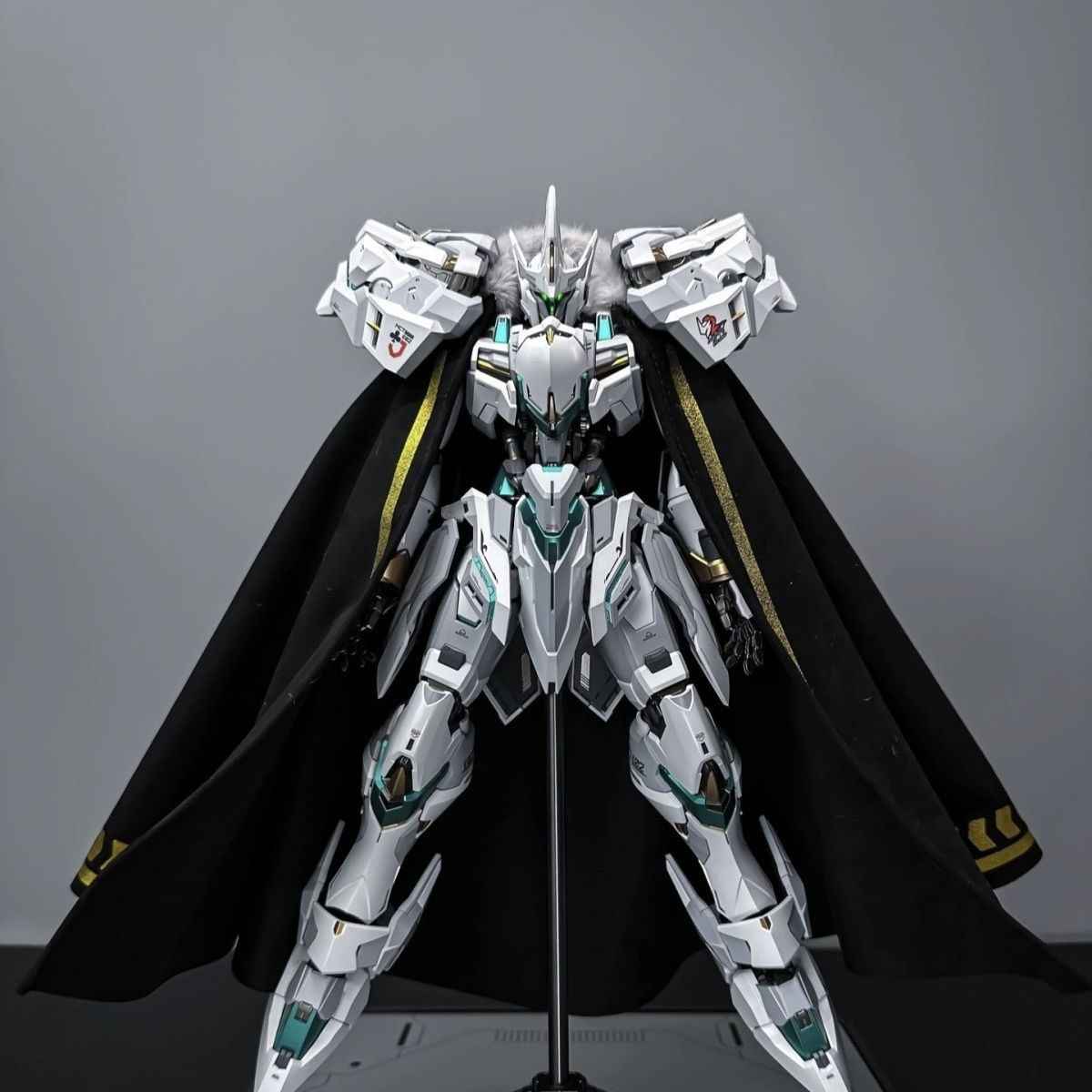 Lancelot Wide-Cut Cape in Cyan with Gold Foil & Flex Mane