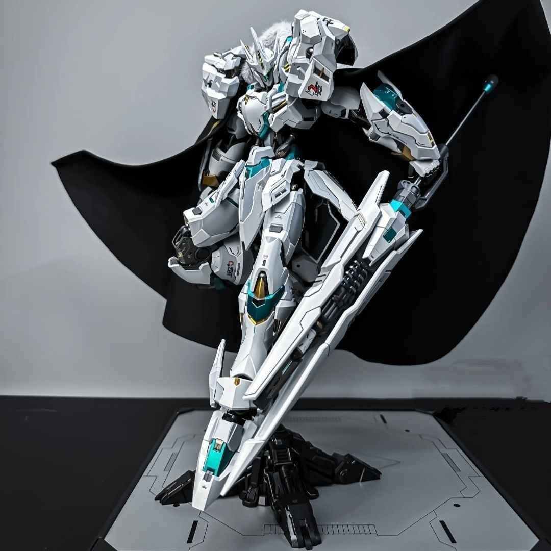 Lancelot Wide-Cut Cape in Cyan with Gold Foil & Flex Mane